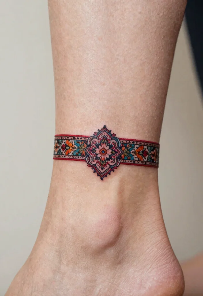 15 Persian Carpet Tattoo Ideas With Intricate Style 40 15 Persian Carpet Tattoo Ideas With Intricate Style - 10. Ankle Tattoos Full of Character 1