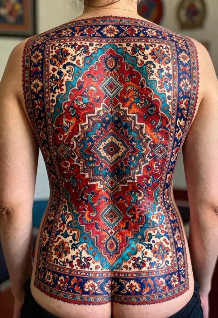 15 Persian Carpet Tattoo Ideas With Intricate Style 65 15 Persian Carpet Tattoo Ideas With Intricate Style - 15. Large Statement Pieces 1