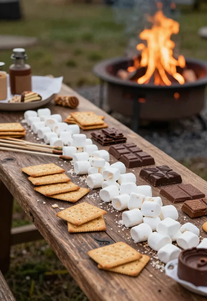 15 Stand de Postres Feria Ideas That Look Sweet & Stylish - 10. DIY S'mores Station 1