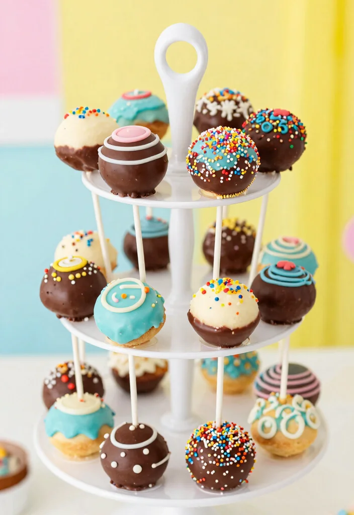 15 Stand de Postres Feria Ideas That Look Sweet & Stylish - 11. Themed Cake Pops 1