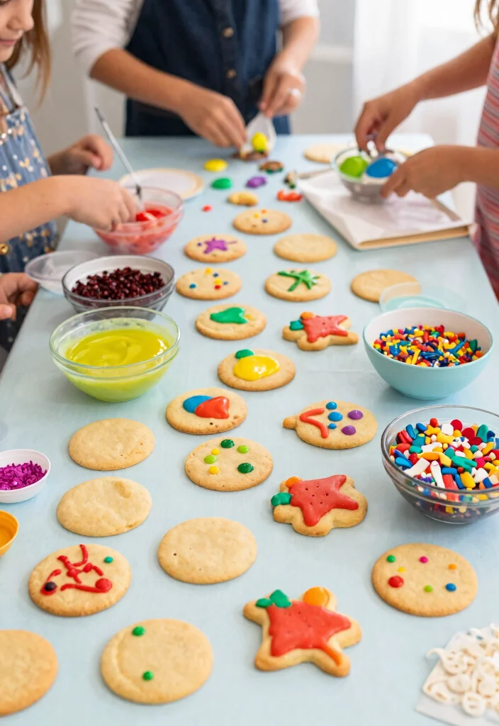 15 Stand de Postres Feria Ideas That Look Sweet & Stylish - 15. DIY Cookie Decorating Station 1