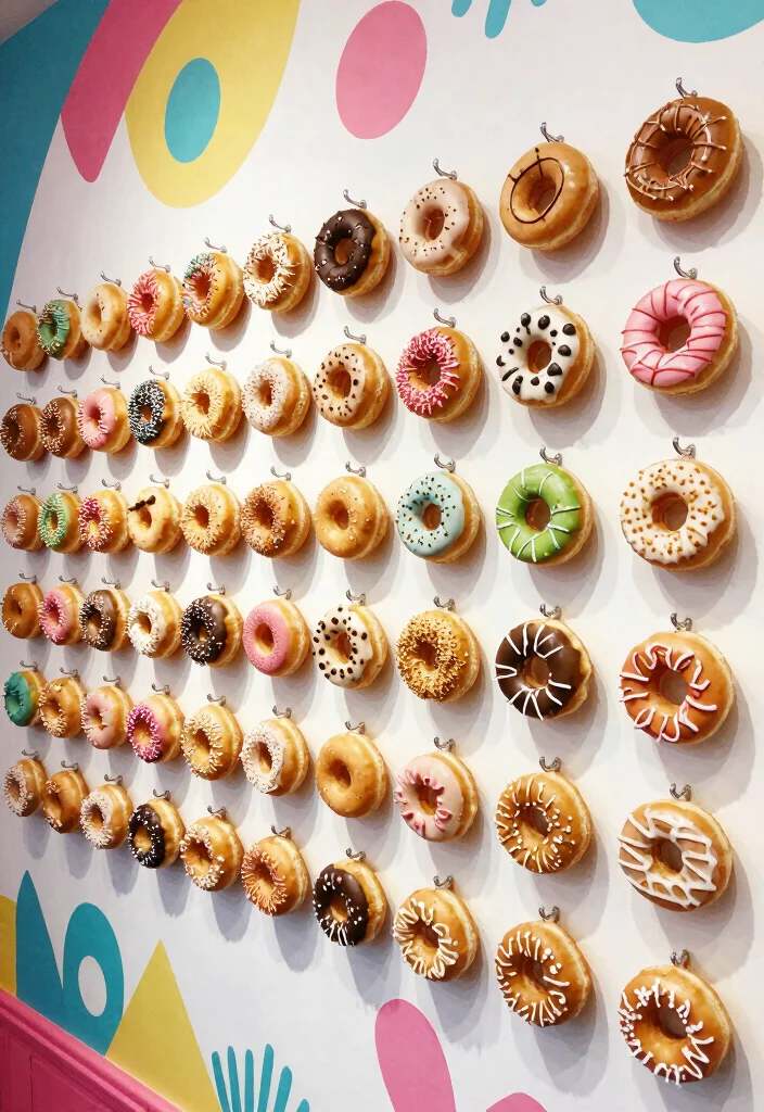 15 Stand de Postres Feria Ideas That Look Sweet & Stylish - 3. Whimsical Donut Wall 1