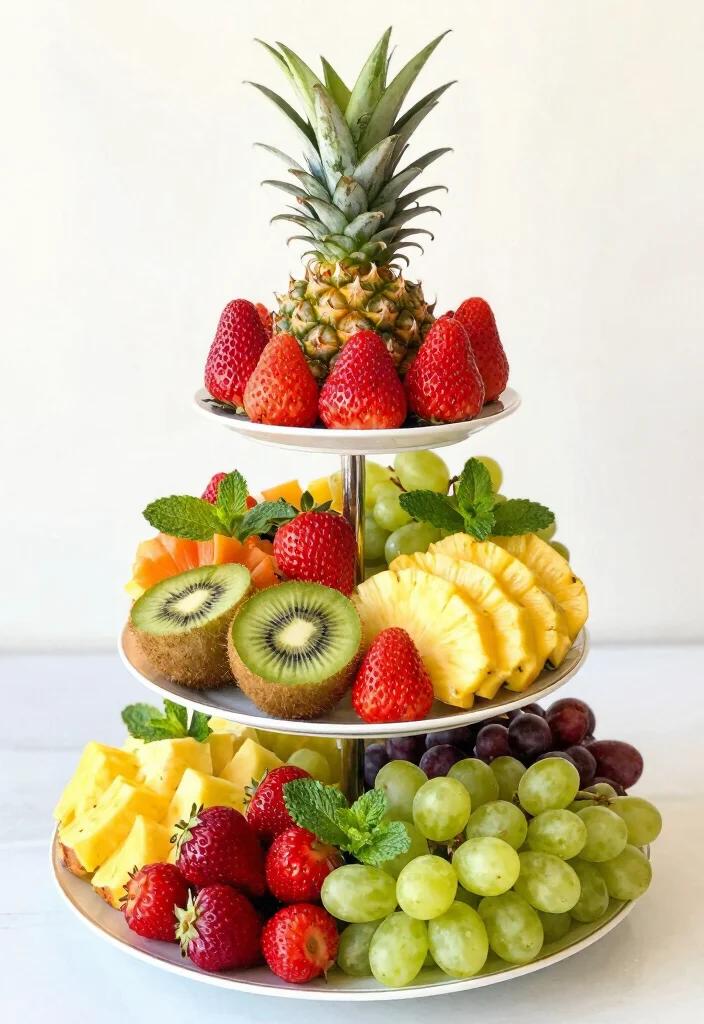 15 Stand de Postres Feria Ideas That Look Sweet & Stylish - 6. Colorful Fruit Display 1