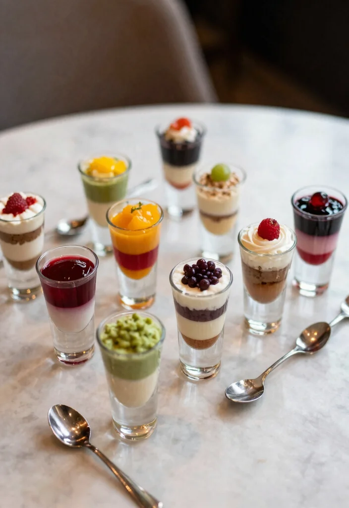 15 Stand de Postres Feria Ideas That Look Sweet & Stylish - 9. Exotic Dessert Shots 1