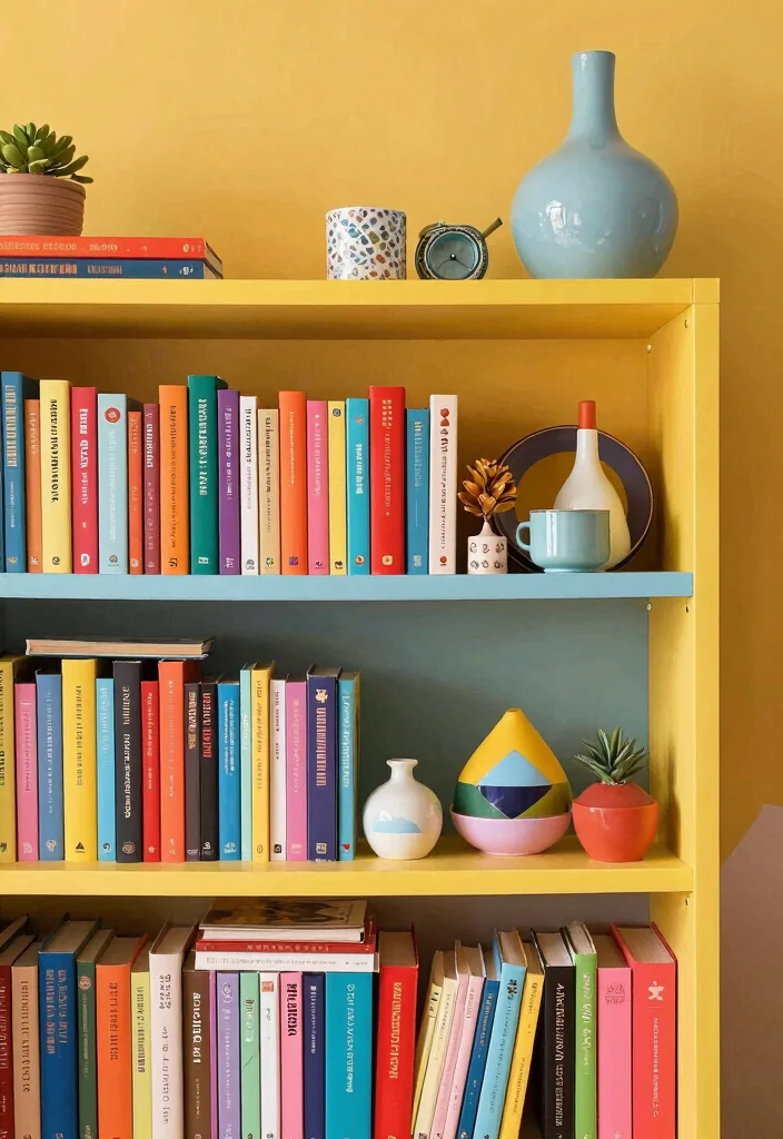 16 Apartment Bookshelf Ideas That Maximize Small Spaces - 16. Colorful Bookshelf Designs: Brighten Your Space 1