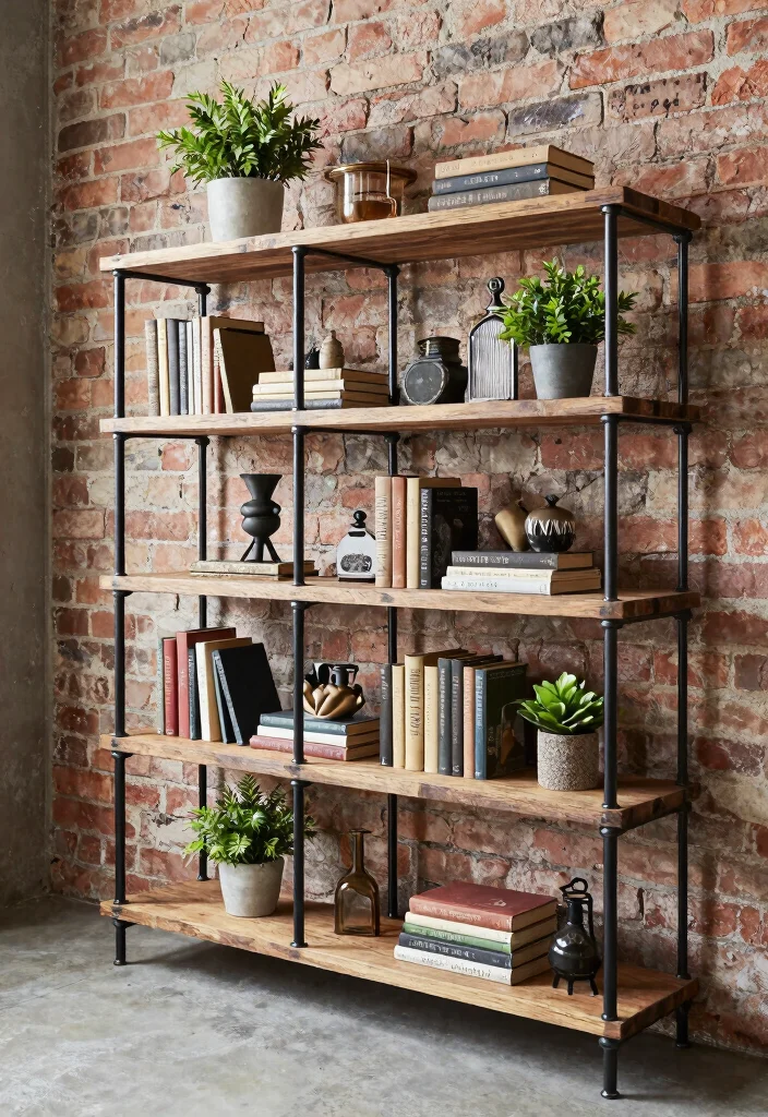 16 Apartment Bookshelf Ideas That Maximize Small Spaces - 8. Industrial Pipe Bookshelves: A Trendy Edge 1