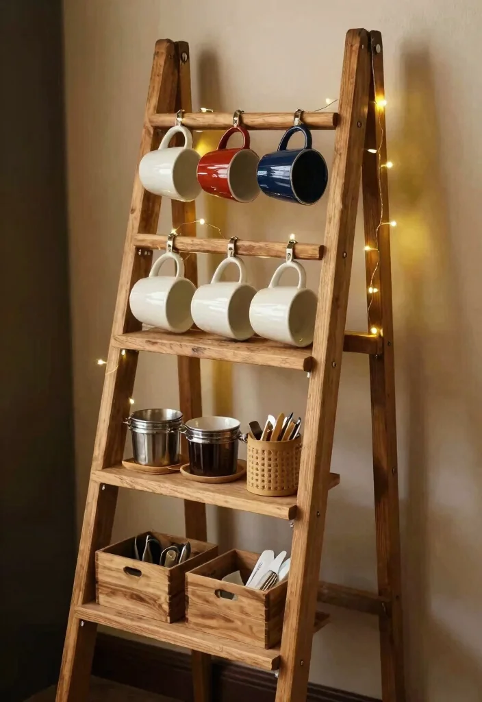 16 Coffee Stand 2026 Trending Ideas That Look Cafe Inspired 63 16 Coffee Stand 2026 Trending Ideas That Look Cafe Inspired - 13. Rustic Ladder Coffee Display 1