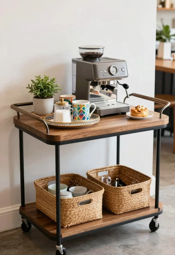16 Coffee Stand 2026 Trending Ideas That Look Cafe Inspired 3 16 Coffee Stand 2026 Trending Ideas That Look Cafe Inspired - 3. Small Space Coffee Bar Cart 1