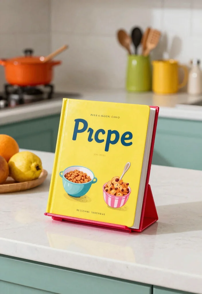 16 Cook Book Stand Ideas That Look Cute & Practical - 13. Colorful Acrylic Cookbook Stand 1