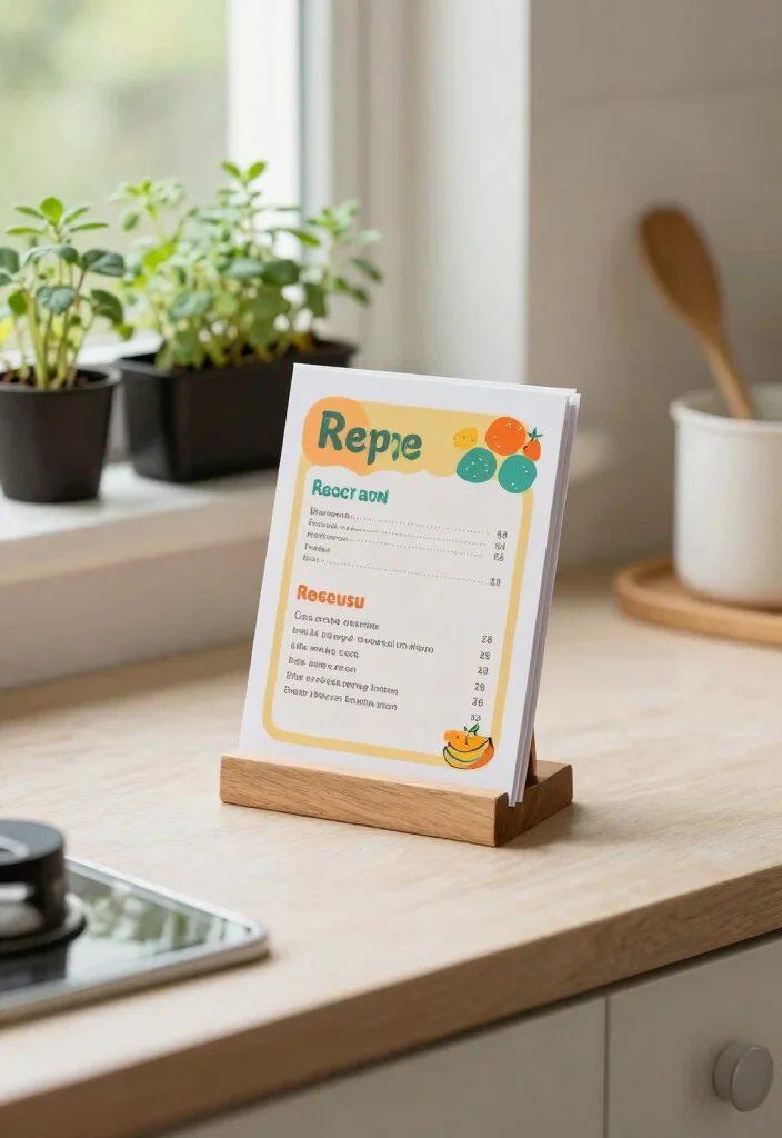 16 Cook Book Stand Ideas That Look Cute & Practical - 8. Compact Recipe Display Stand 1