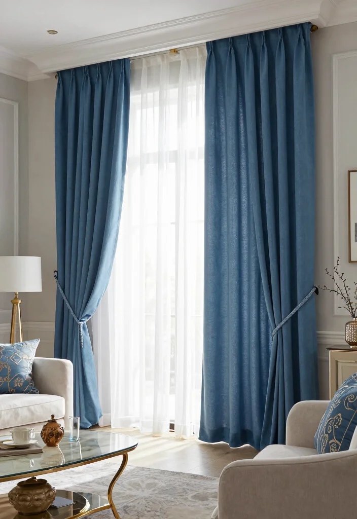 16 Curtains for Drawing Room Ideas That Impress Guests 50 16 Curtains for Drawing Room Ideas That Impress Guests - 10. Layering Techniques 1