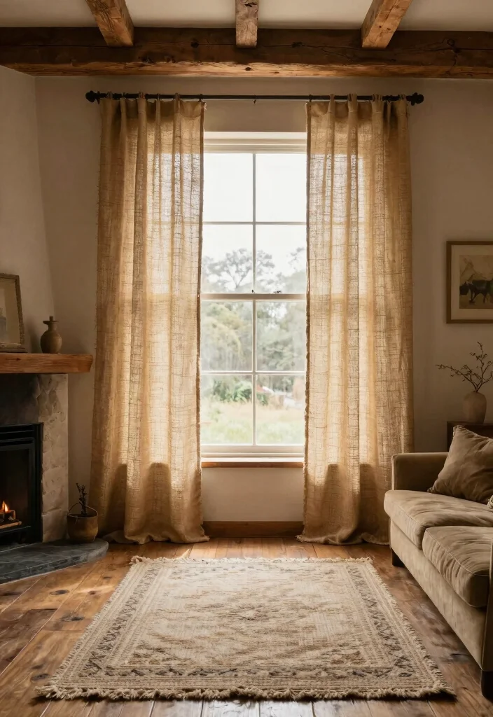 16 Curtains for Drawing Room Ideas That Impress Guests 51 16 Curtains for Drawing Room Ideas That Impress Guests - 11. Rustic Charm 1