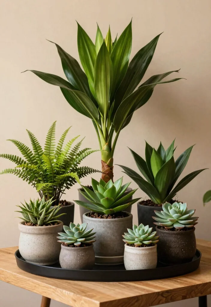 16 Desk Setup Green Ideas With Fresh Plant Vibes 64 16 Desk Setup Green Ideas With Fresh Plant Vibes - 14. Arrange Plants by Size and Texture 1