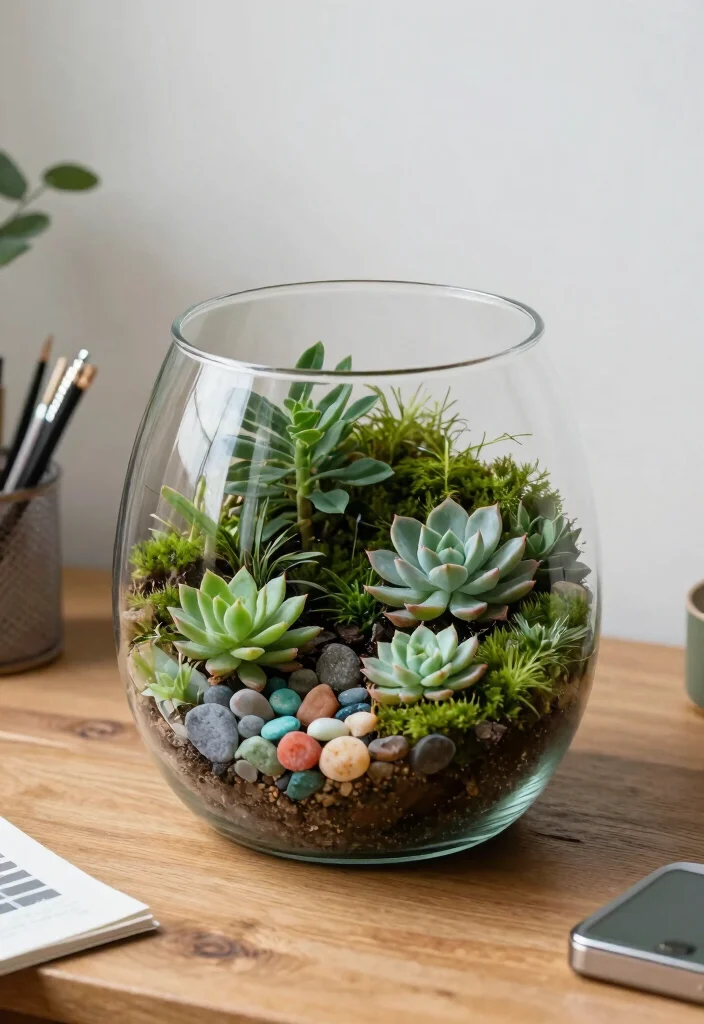 16 Desk Setup Green Ideas With Fresh Plant Vibes 27 16 Desk Setup Green Ideas With Fresh Plant Vibes - 7. Use Terrariums for a Unique Touch 1