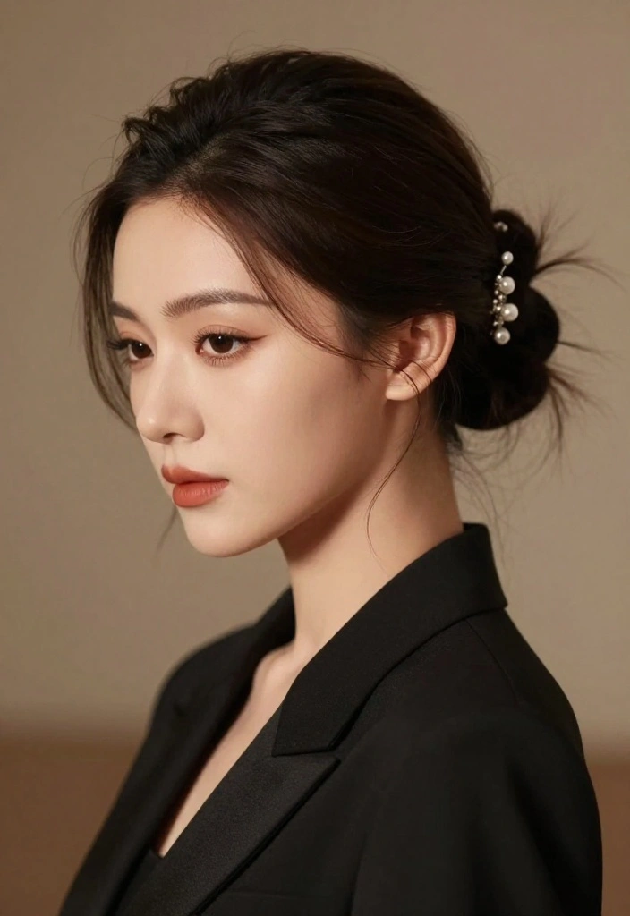 16 Hairstyles Red Carpet Ideas That Steal the Spotlight - 10. Elegant Low Bun with Accessories 1