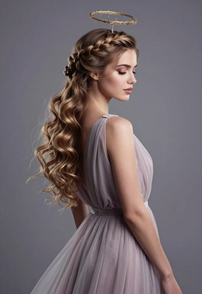 16 Hairstyles Red Carpet Ideas That Steal the Spotlight - 12. Halo Braid 1