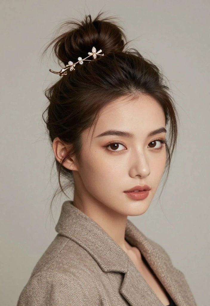 16 Hairstyles Red Carpet Ideas That Steal the Spotlight - 5. Messy Bun 1