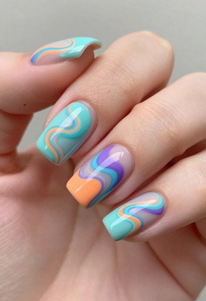 16 Lava Lamp Nail Art Ideas That Look Retro Cool - 1. Classic Swirls 1