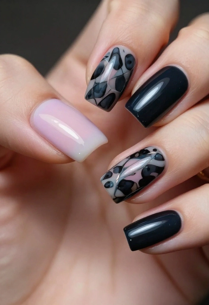 16 Lava Lamp Nail Art Ideas That Look Retro Cool - 11. Light and Dark Contrast 1