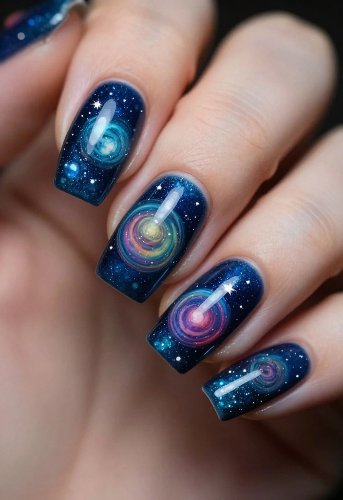16 Lava Lamp Nail Art Ideas That Look Retro Cool - 15. Celestial Lava 1