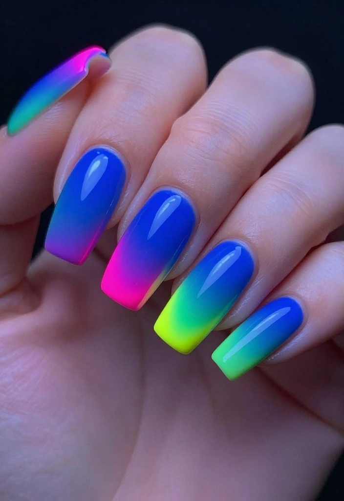 16 Lava Lamp Nail Art Ideas That Look Retro Cool - 2. Neon Dreams 1