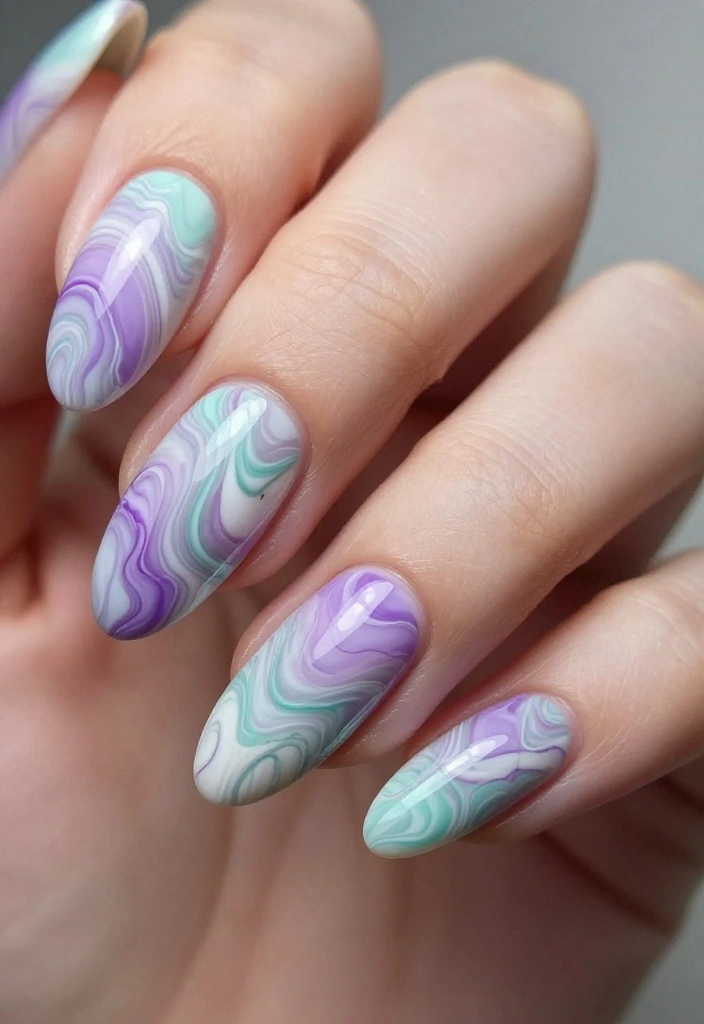 16 Lava Lamp Nail Art Ideas That Look Retro Cool - 3. Marble Effect 1