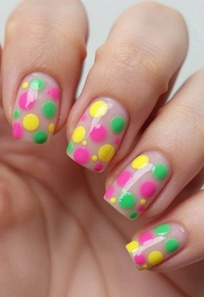 16 Lava Lamp Nail Art Ideas That Look Retro Cool - 6. Retro Dots 1