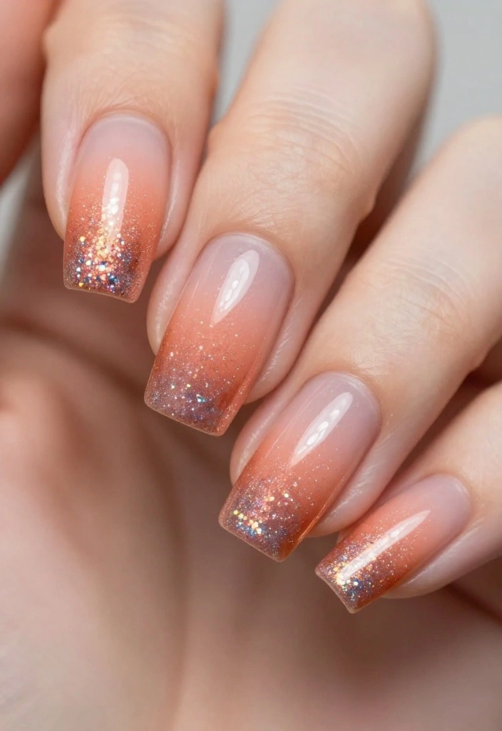 16 Lava Lamp Nail Art Ideas That Look Retro Cool - 7. Gradient Glitter Tips 1