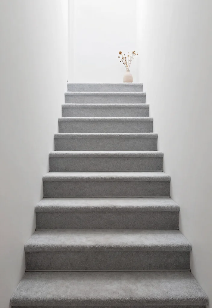 16 Modern Carpet Stairs Ideas That Look Sleek - 10. Minimalist Carpet Solutions 1