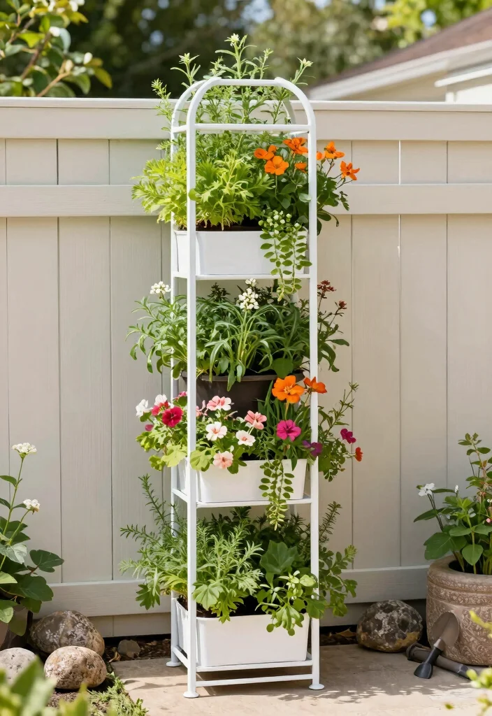 16 Outdoor Plant Stand Ideas That Elevate Your Garden - 1. Vertical Garden Tower 1