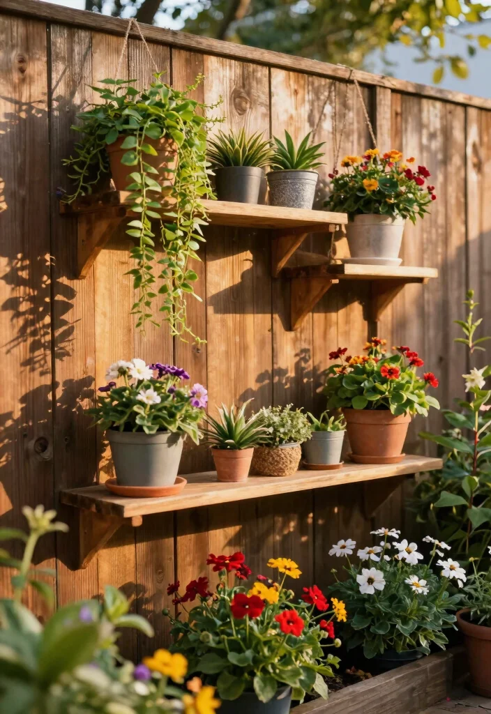 16 Outdoor Plant Stand Ideas That Elevate Your Garden - 2. Hanging Plant Shelves 1