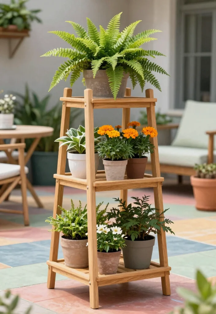 16 Outdoor Plant Stand Ideas That Elevate Your Garden - 4. Multi-Tiered Plant Stands 1
