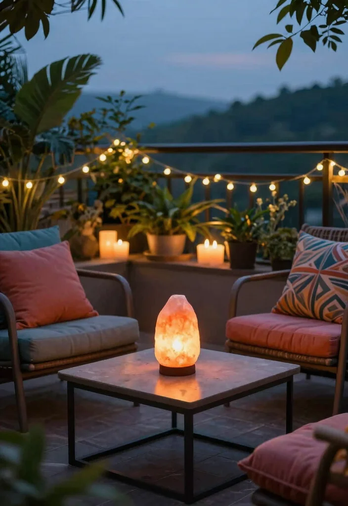 16 Salt Lamp Aesthetic Ideas for Cozy Vibes - 13. Outdoor Cozy Vibes 1