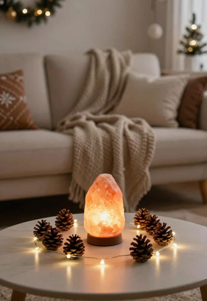 16 Salt Lamp Aesthetic Ideas for Cozy Vibes - 15. Seasonal Decor Enhancements 1