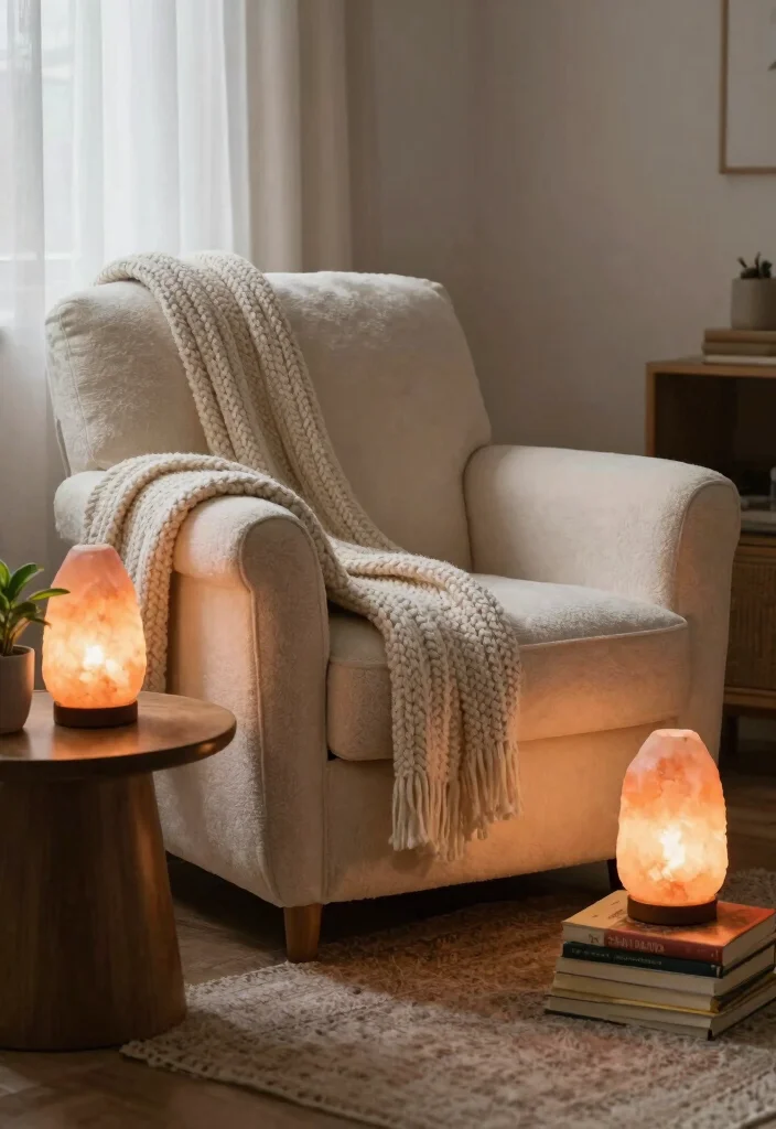 16 Salt Lamp Aesthetic Ideas for Cozy Vibes - 2. Cozy Reading Nook 1