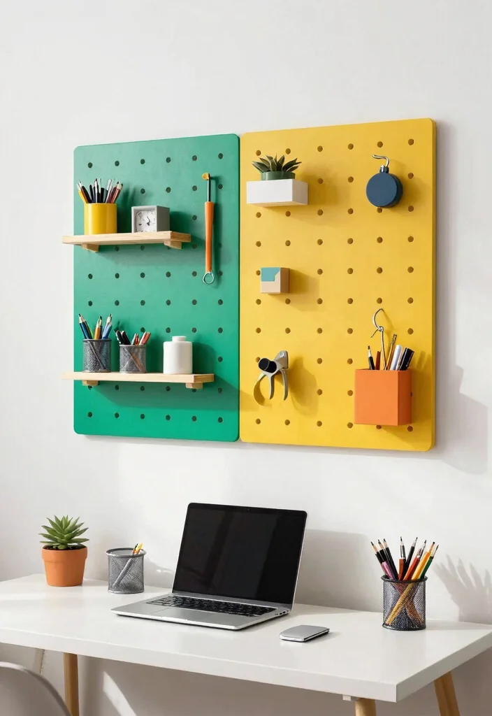 16 Small Desk Setup 2026 Trending Ideas That Maximize Productivity 52 16 Small Desk Setup 2026 Trending Ideas That Maximize Productivity - 12. Pegboards for Customizable Organization 1