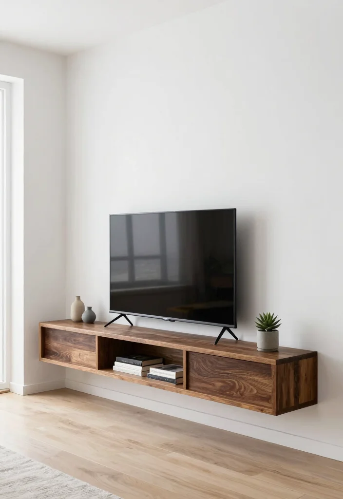 16 TV Stand Bookshelf Ideas That Save Space Stylishly - 1. Minimalist Floating Bookshelf 1