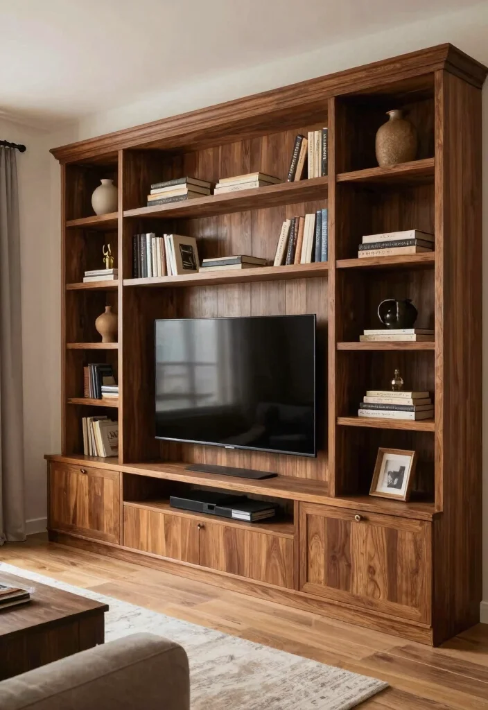 16 TV Stand Bookshelf Ideas That Save Space Stylishly - 16. Custom Built-in Bookshelf TV Stand 1