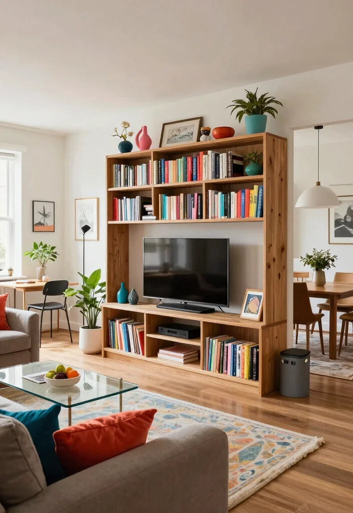 16 TV Stand Bookshelf Ideas That Save Space Stylishly - 8. Open-Concept Bookshelf TV Stand 1