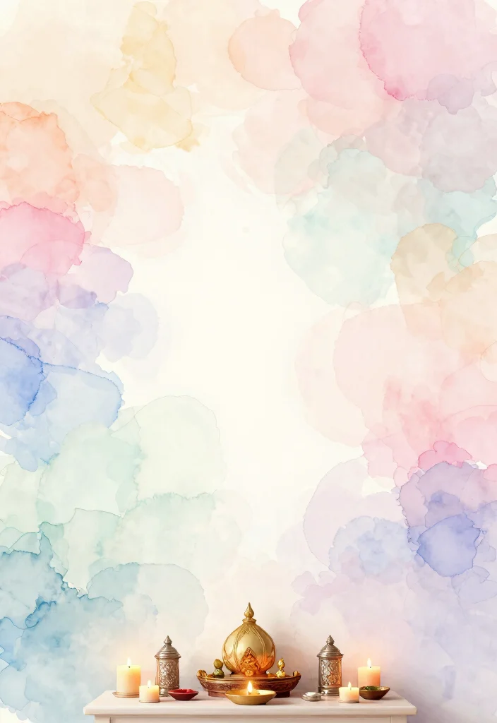 16 Wallpaper for Mandir Wall Ideas With Elegant Detail 40 16 Wallpaper for Mandir Wall Ideas With Elegant Detail - 10. Watercolor Inspirations 1