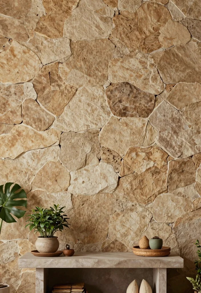 16 Wallpaper for Mandir Wall Ideas With Elegant Detail 39 16 Wallpaper for Mandir Wall Ideas With Elegant Detail - 9. Earthy Textured Wallpaper 1