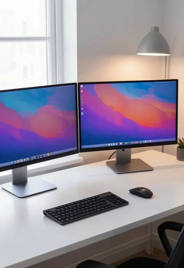 17 Apple Desk Setup Ideas That Look Clean & Minimal - 1. The Dual Monitor Dream 1