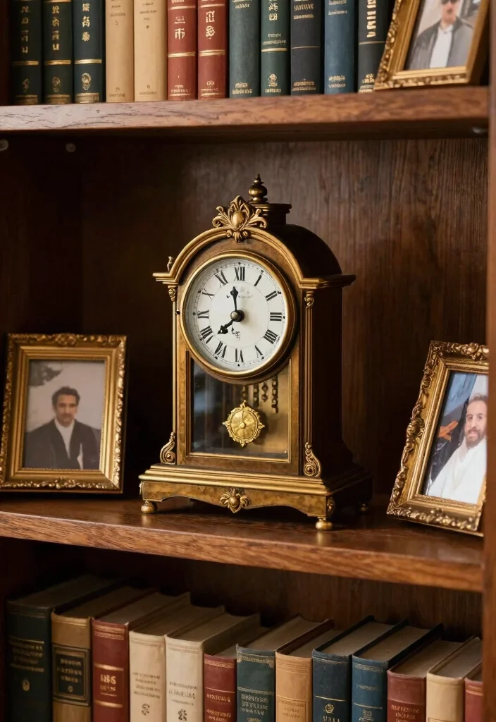 17 Bookshelf Dark Academia Ideas With Moody Vibes 20 17 Bookshelf Dark Academia Ideas With Moody Vibes - 10. Vintage Clock Displays 1