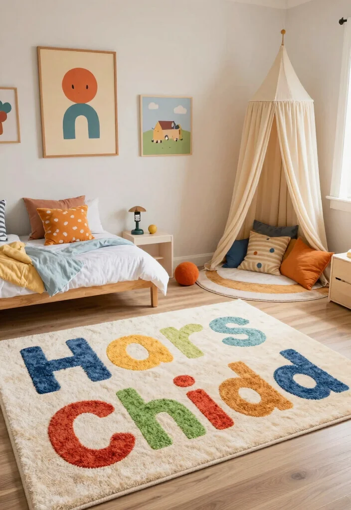 17 Kids Room Carpet Ideas That Are Soft & Fun 31 17 Kids Room Carpet Ideas That Are Soft & Fun - 11. Personalized Name Rugs 1