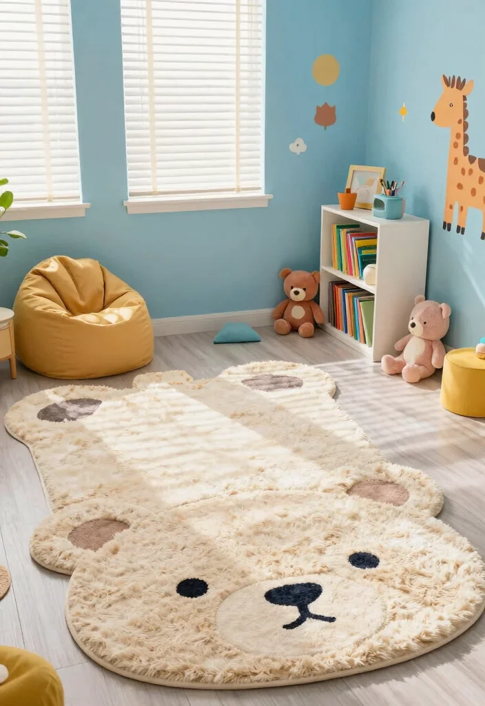 17 Kids Room Carpet Ideas That Are Soft & Fun 2 17 Kids Room Carpet Ideas That Are Soft & Fun - 2. Playful Animal Shapes 1