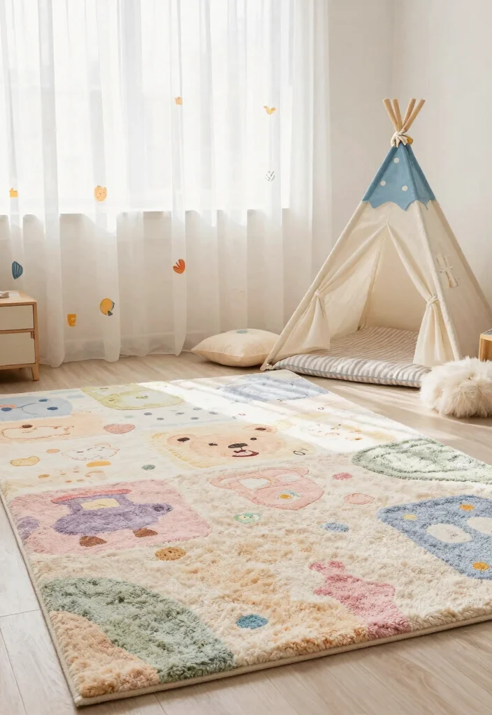 17 Kids Room Carpet Ideas That Are Soft & Fun 4 17 Kids Room Carpet Ideas That Are Soft & Fun - 4. Soft Shag Rugs for Comfort 1
