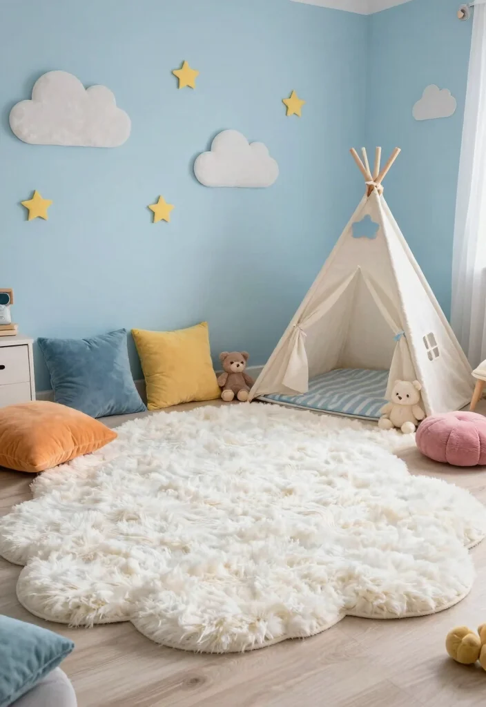 17 Kids Room Carpet Ideas That Are Soft & Fun 6 17 Kids Room Carpet Ideas That Are Soft & Fun - 6. Whimsical Cloud Rugs 1