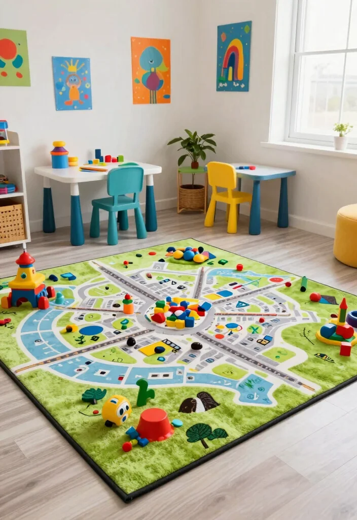 17 Kids Room Carpet Ideas That Are Soft & Fun 18 17 Kids Room Carpet Ideas That Are Soft & Fun - 8. Interactive Play Rug 1
