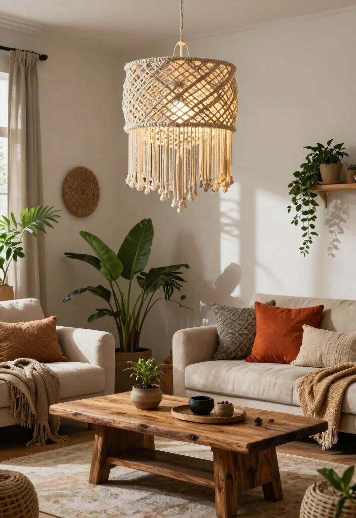 17 Lamp in Living Room Ideas That Light Up Beautifully 17 17 Lamp in Living Room Ideas That Light Up Beautifully - 7. Macrame Lampshades 1
