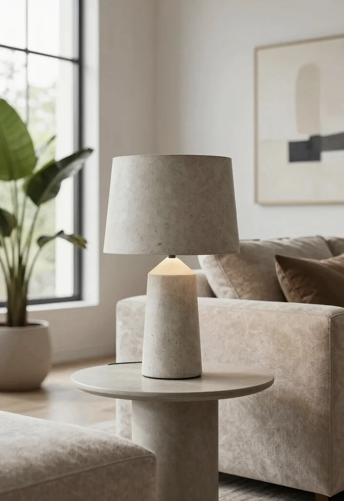 17 Lamp in Living Room Ideas That Light Up Beautifully 18 17 Lamp in Living Room Ideas That Light Up Beautifully - 8. Minimalist Concrete Lamps 1